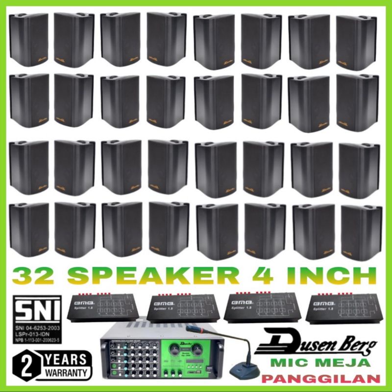 Sound Ruangan Sekolahan 32 Titik Speaker DUSENBERG 4 Inch + Mic Meja Panggilan