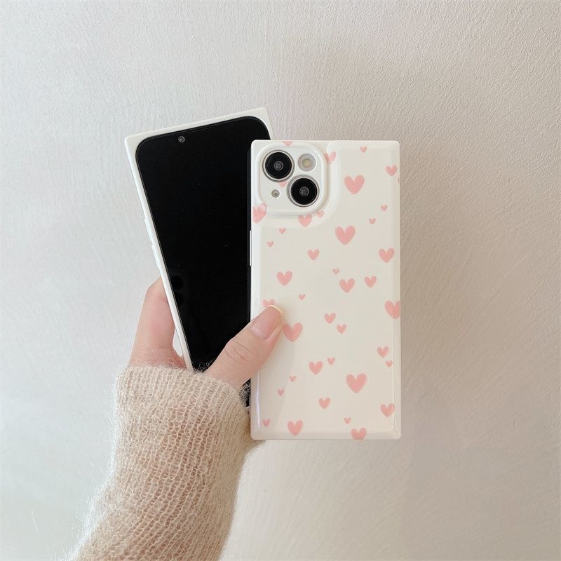 Casing Soft Case Motif Hati Pink Untuk IPhone 12 13 14 11 Pro Max Gghhb
