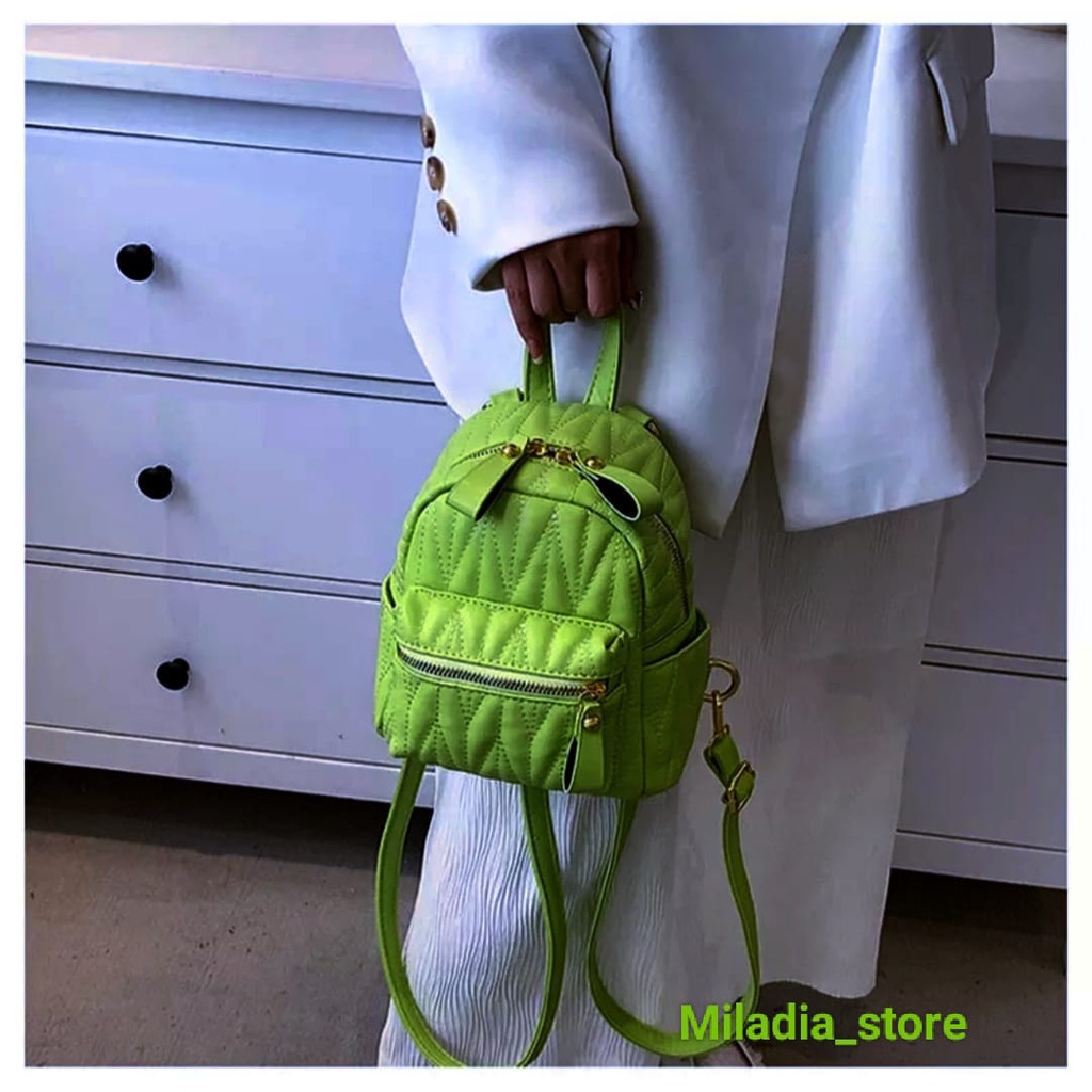 M_s 010 Tas Ransel Mini Multifungsi Motif Terbaru-Hijau