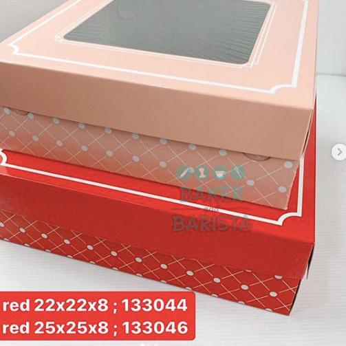 

Dus Kue murah cantik Red/Pink - box kemasan kue - cake box 22cm / 25cm - MERAH PER10PCS, 25CM