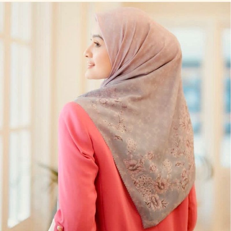 Em3 Scarf motif Sanita series Lasercut Hijab Segiempat Voal Deenay