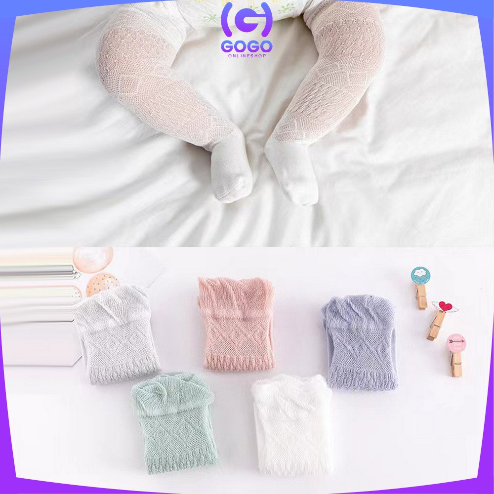 GOGO-P211 Kaus Kaki Panjang Anak Anti Nyamuk Polos / Kaos Kaki Panjang Model Jaring Bayi Korea Lucu / Baby Sock Kids