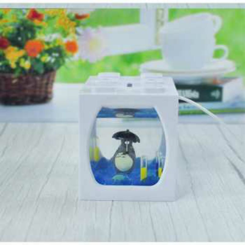 Aquarium Mini Ikan Cupang Hias LED Kecil Lego Block with White 12×8×11 CM