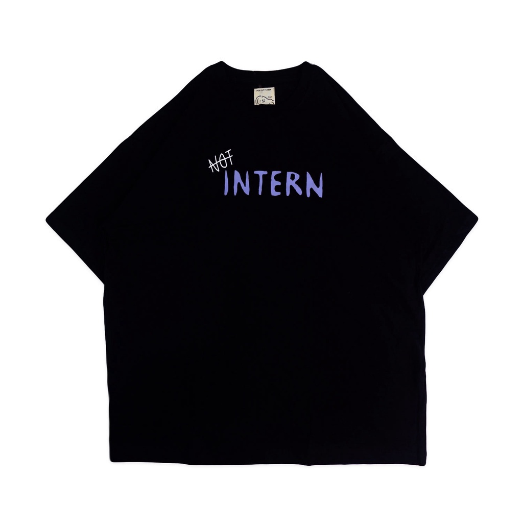 PEANUT STAIN - Not Intern Black Oversized Tshirt