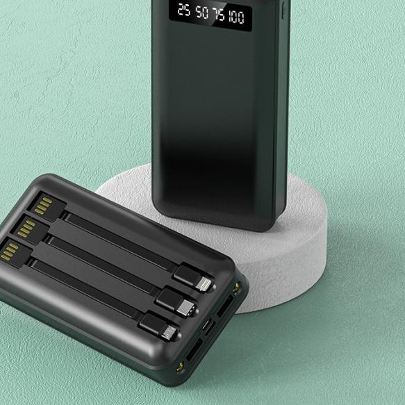 PowerBank 20000 mah Power Bank Murah Mini Dual USB LED BASIKE Fast - Putih 20000mah