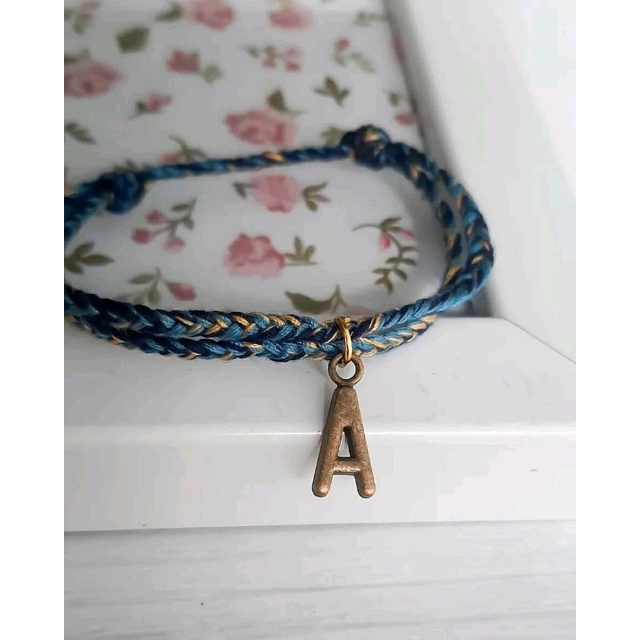 Gelang Huruf Charm (gelang tali/gelang huruf/gelang boho/gelang couple/gelang nama/gelang unisex)