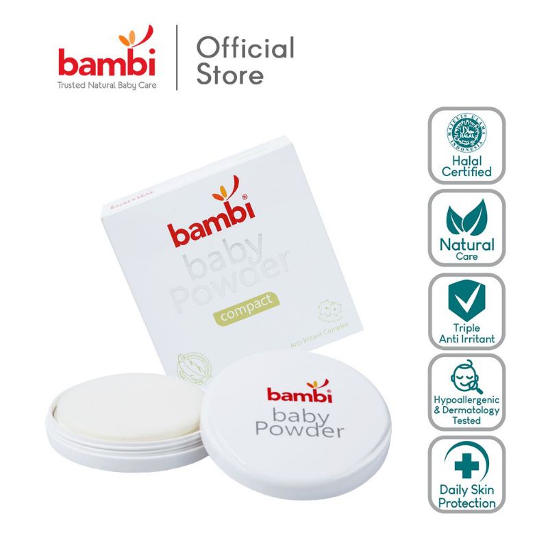bambi baby compact powder, bedak padat bayi, bedak padat bambi