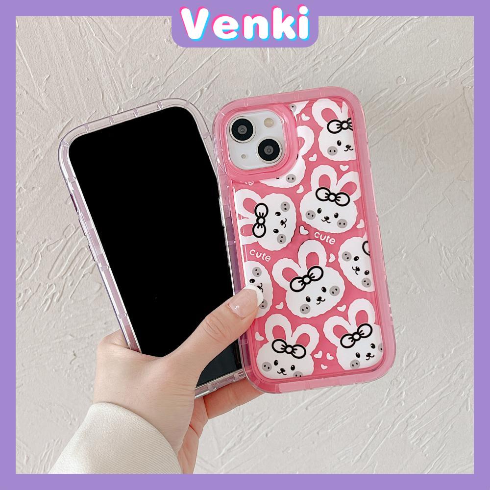 Case For iPhone 14 Pro Max TPU Soft Jelly Airbag Case Clear Cute Bunnies and Cats Stickers Case Camera Protection Shockproof For iPhone 14 13 12 11 Plus Pro Max 7 Plus X XR