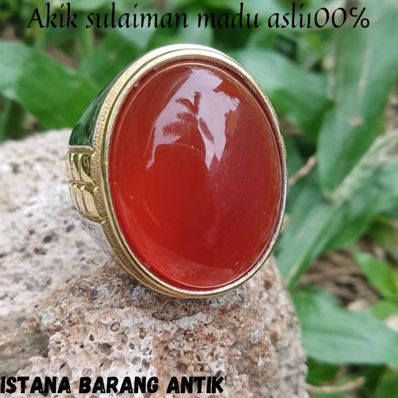 CINCIN BATU AKIK SULAIMAN MADU ASLI100% NATURAL