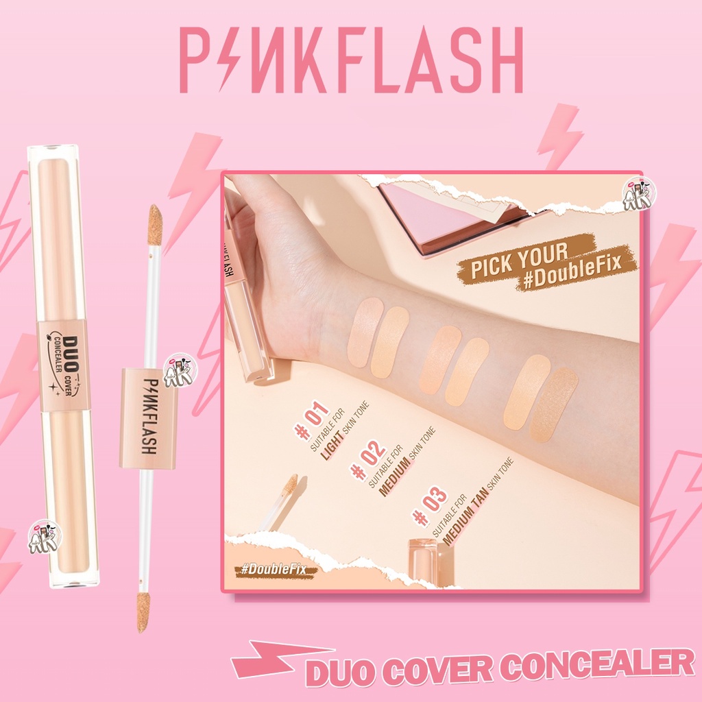 PINKFLASH DUO COVER CONCEALER DOUBLEFIX 2IN1 DUAL SHADE CONCEALER