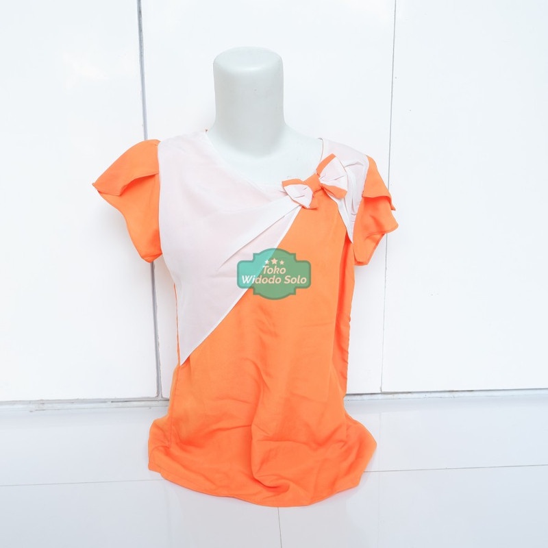 Baju Korea Casual Orange Top (Blouse Wanita Oranye) LD 85cm - 1 Buah Stock Terakhir