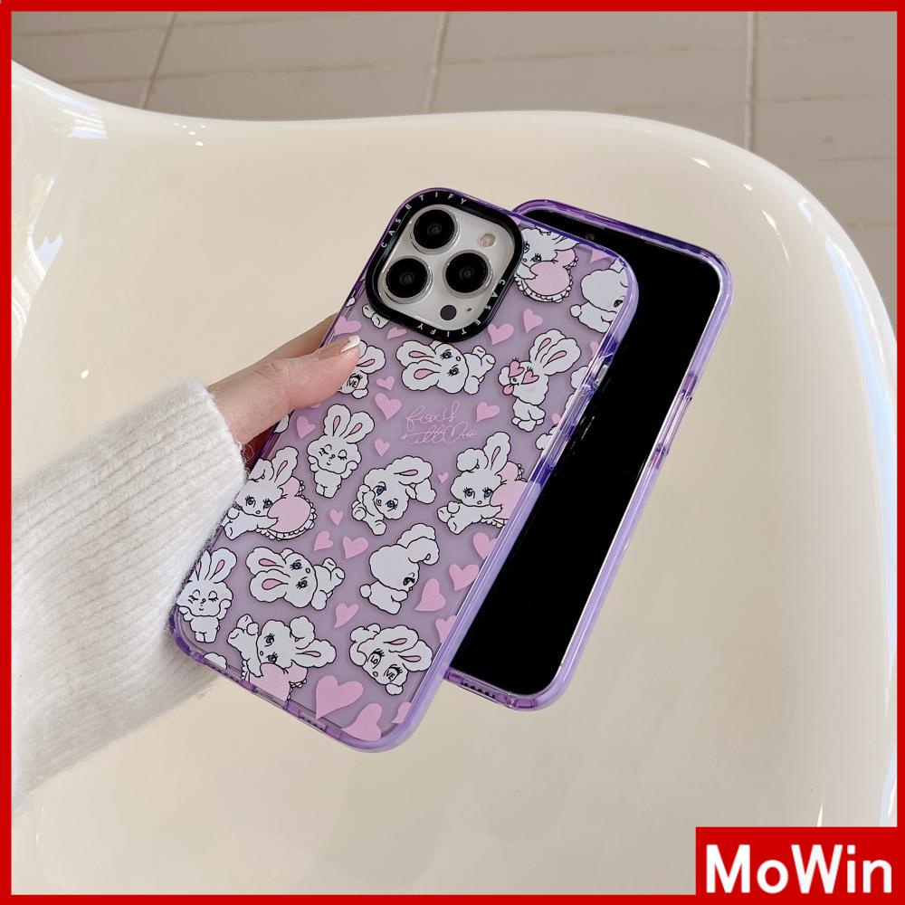 For iPhone 14 Pro Max iPhone Case Thickened TPU Soft Case Clear Case Shockproof Cartoon Purple Rabbit Compatible For iPhone 13 Pro Max 12 Pro Max 11 Pro Max 7Plus 6sPlus XR XS MAX