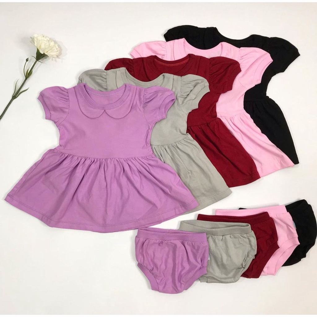 TINGTONG - Candy Dress - Dress Bayi Perempuan Dengan Celana - Ruffle Baby Dress