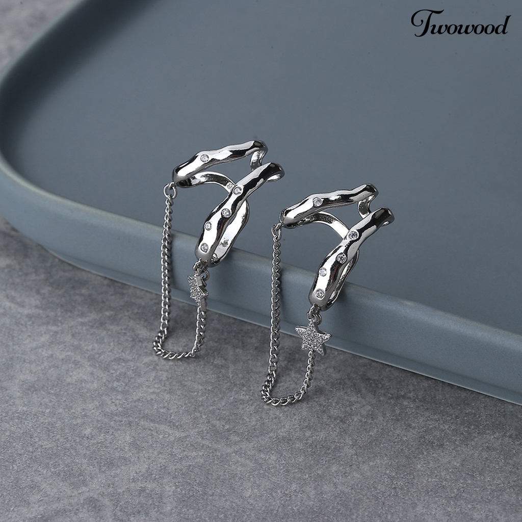 1 Pc Anting Klip Tanpa Tindik Bahan Tembaga Stainless Steel Warna Solid