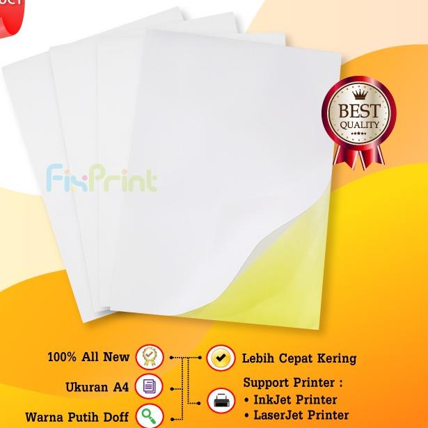 

❣ Kertas Sticker HVS A4 Stiker HVS Doff Premium Quality Lembaran isi 20 pcs ㅮ