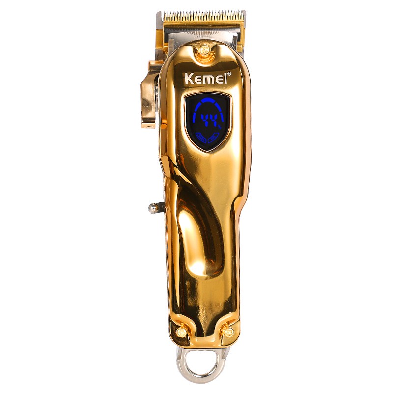 COD Alat Cukur Kemei Hair Trimmer Rambut Cordless km 2010 Gold lcd display kemei KM-2010