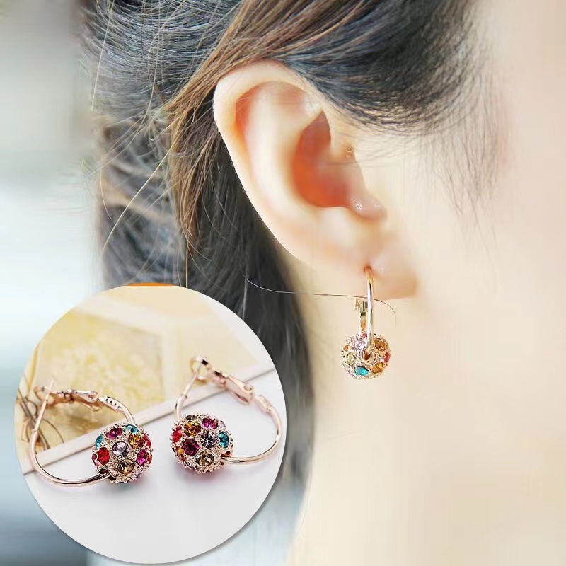 [COD] Fashion Bola Kristal Anting Earrings Untuk Pesta Pernikahan Wanita Perhiasan