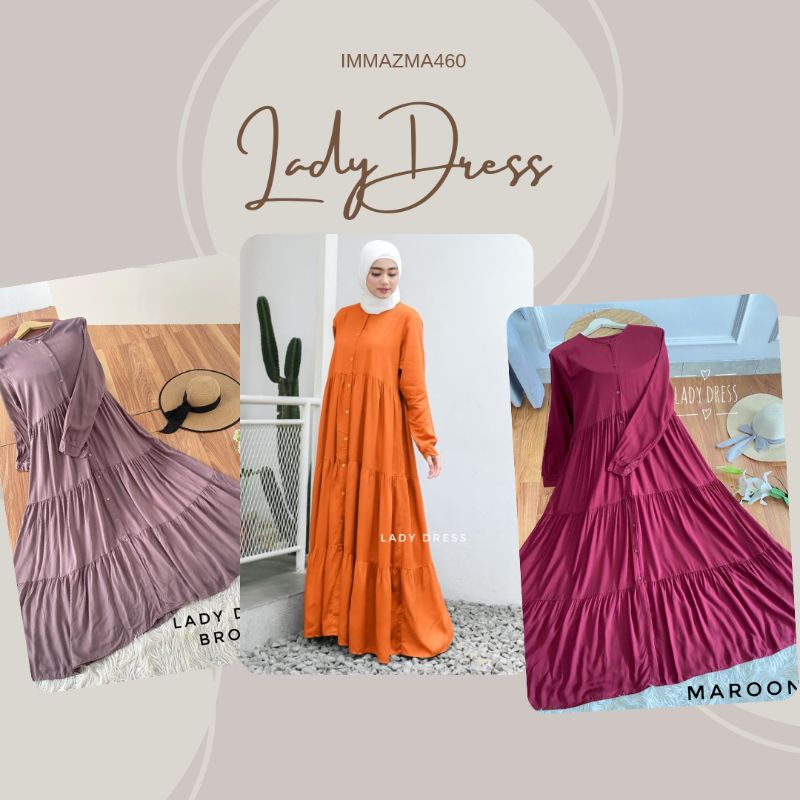 Gamis polos premium/Gamis full kancing Busui Friendly/Gamis Cotton Twill Armany Adem/Ready Stock Bis