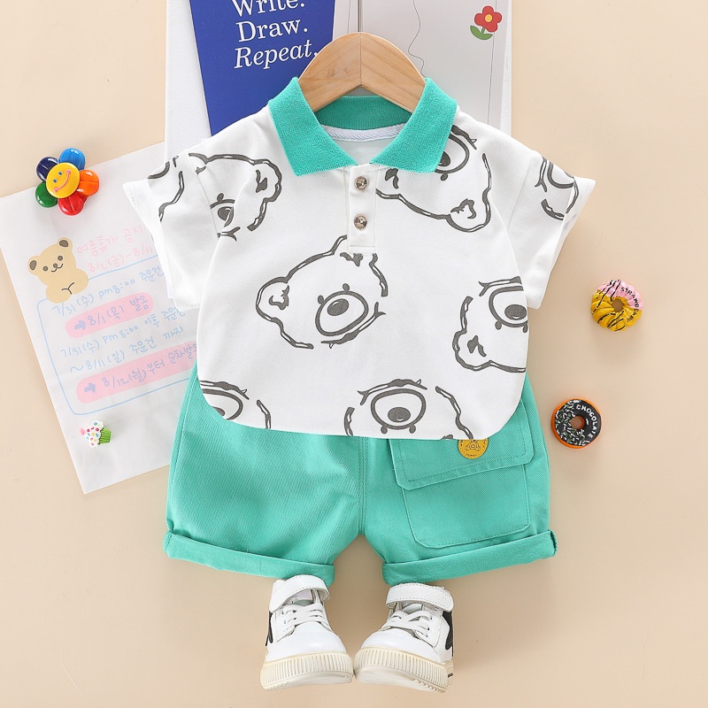 HappyOliver SET PAPIBEAR EBV Setelan Bayi Laki-laki Lengan Pendek