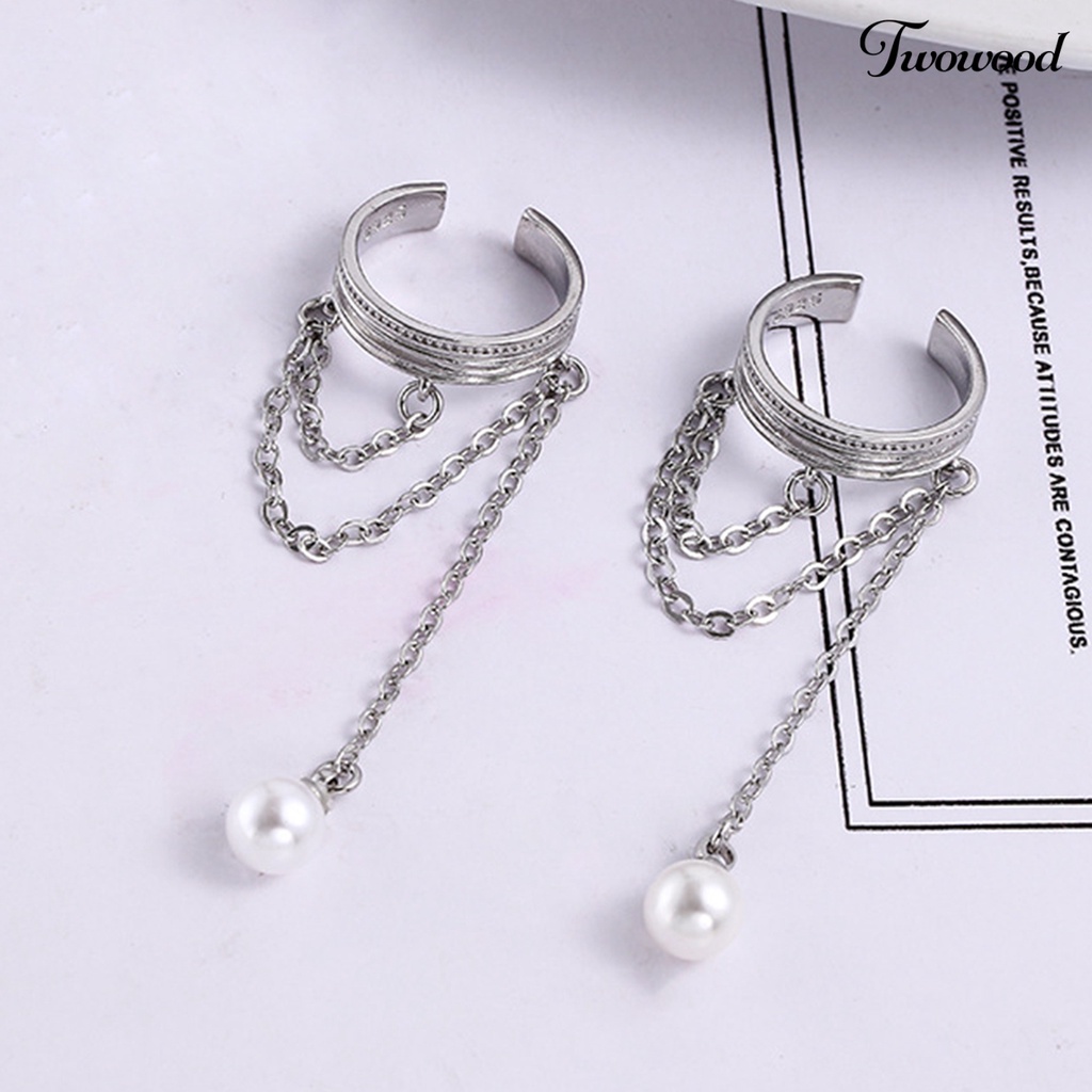 1pc Anting Klip Multilayer Hias Mutiara Imitasi Gaya Perancis Untuk Pesta Pernikahan