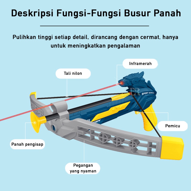 LNR Shop 1 Set Mainan Anak Panah dan Busur Inframerah Simulasi Menembak Dengan Lampu LED Warna Menyala Dalam Gelap Aman Untuk Anak Child Boy Shooting Simulation Panah Olahraga Anak Laki Laki atau Perempuan Tempat Busur Panah Bow Case Bow Bag