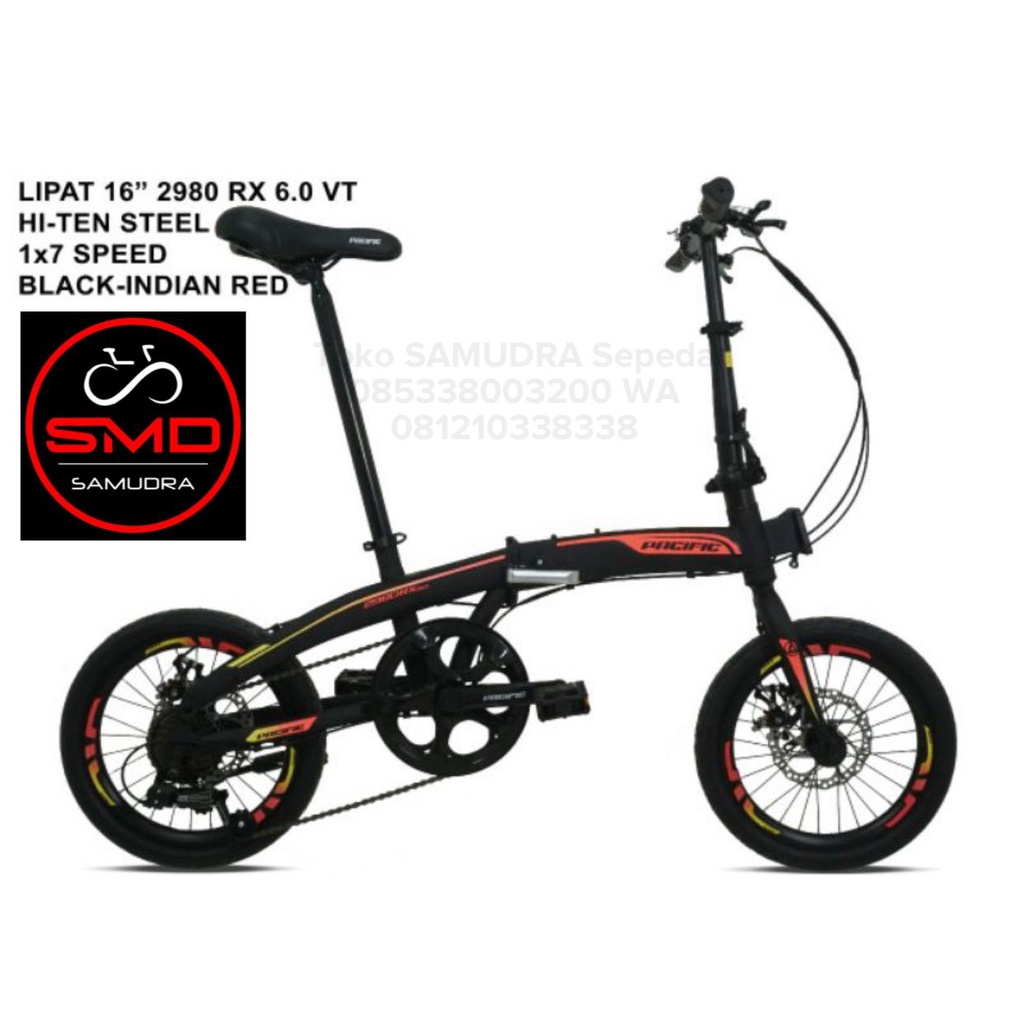 Sepeda Lipat Anak dan Dewasa 16 Pacific 2980 RX 6.0 VT Shimano Murah Folding Bike Bandung