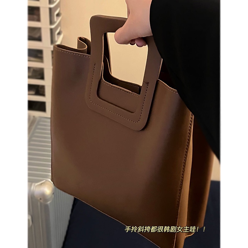 Suhao Korea tas tangan wanita musim gugur dan musim dingin 2021 baru trendi fashion retro tote bag all-match tas messenger berkapasitas besar