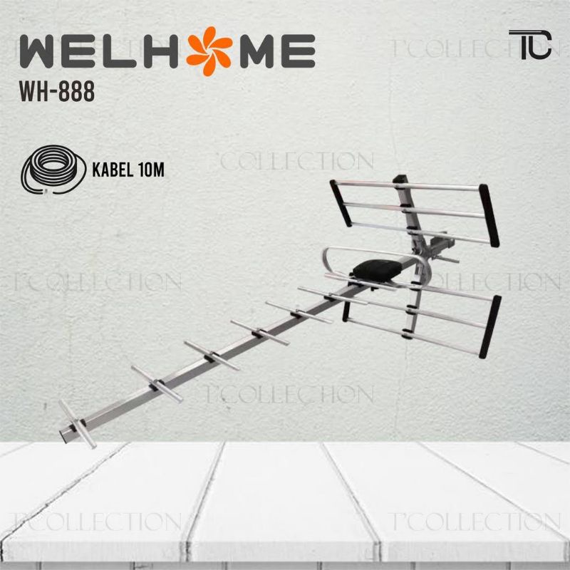 antena digital murah wellhome 888 / antena luar bonus kabel 10 meter / antena bagus / antena murah / bonus kabel 10 meter