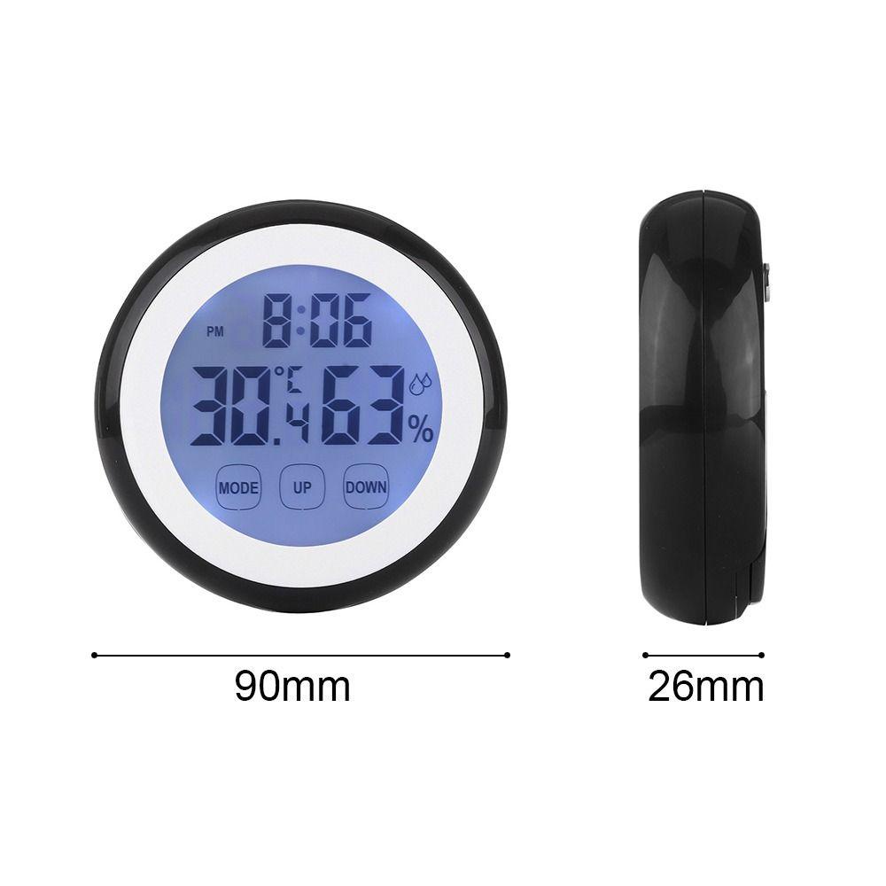 Top Digital Thermo-hygrometer Iklim Ruangan Bulat Indoor Alarm Clock