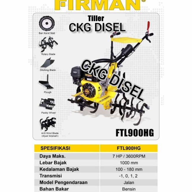 Cultivator Traktor Ftl 900 Hg Ftl 900Hg (Gear Type)