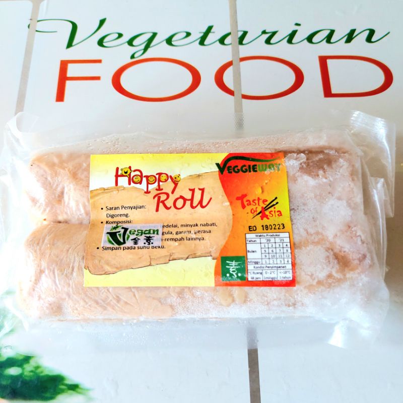 

HAPPY ROLL, ISI 2 PCS, 500g, (FROZEN FOOD), HALAL, VEGAN, VEGGIE WAY