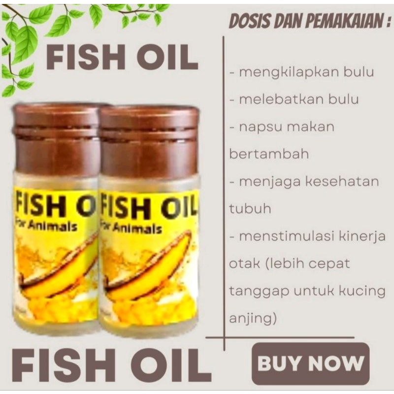 Minyak ikan/fish oil vitamin kucing anjing kelenci dll 20 butir