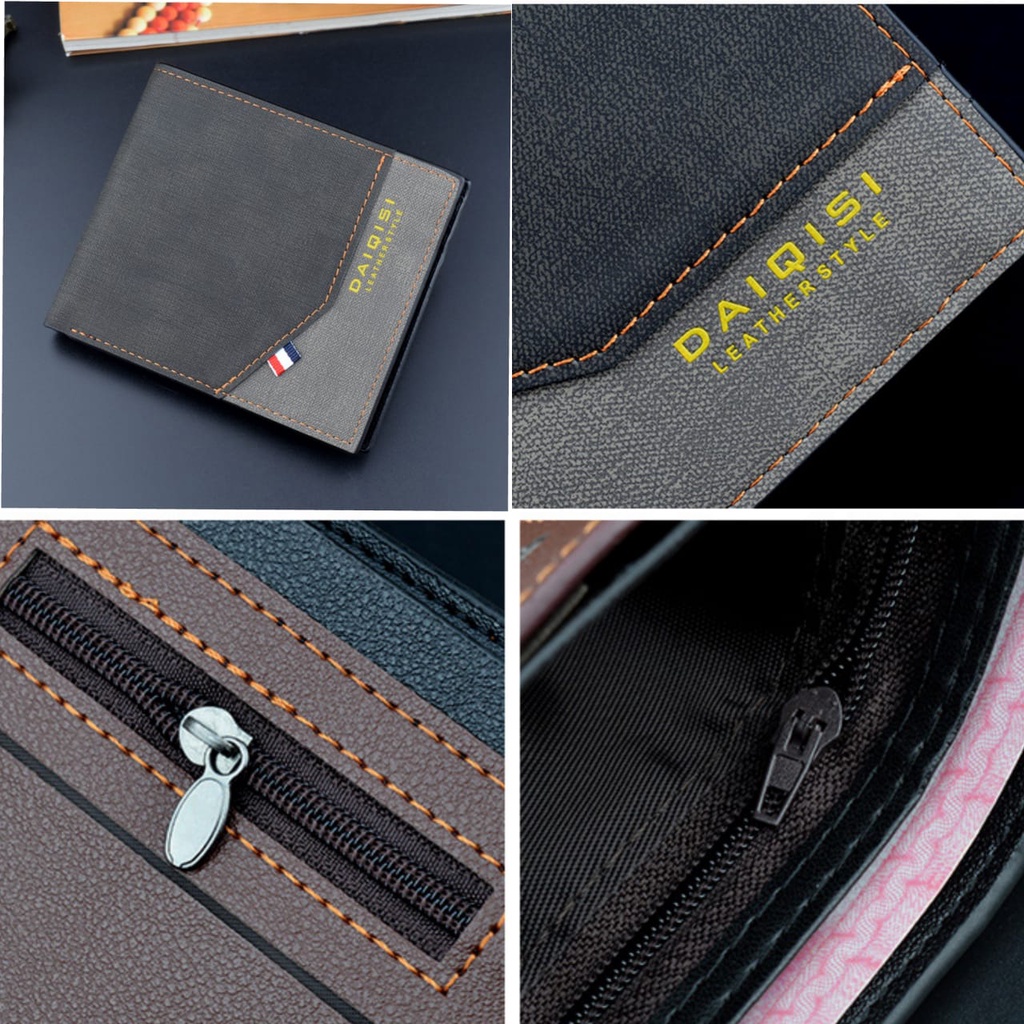 DOMPET LIPAT PRIA PREMIUM DAIQISI KULIT HITAM FLUX RESLETING WA600B5 SLOT KARTU UANG COWOK KEREN KEKINIAN BRANDED DISTRO LAKI REMAJA DEWASA SIMPLE MURAH