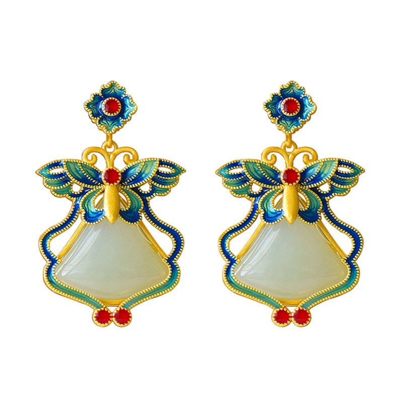 Fancyqube Kalung Liontin Kupu-Kupu Geometris Warna Emas Gaya Vintage Untuk Wanita