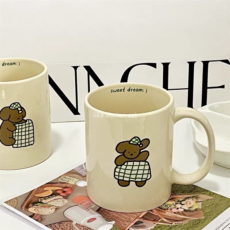 CERAMIC BEIGE BEAR BROWN MUG / GELAS MUG COKLAT KREM CREAM YELLOW KUNING LUCU IMUT MOTIF KARTUN BERUANG TEDDY BEAR / PREMIUM MUG POODLE / GELAS CANGKIR KERAMIK CUP / TEA MUG COFFEE MILK TEA CERAMIC MUG / CANGKIR TEH KOPI