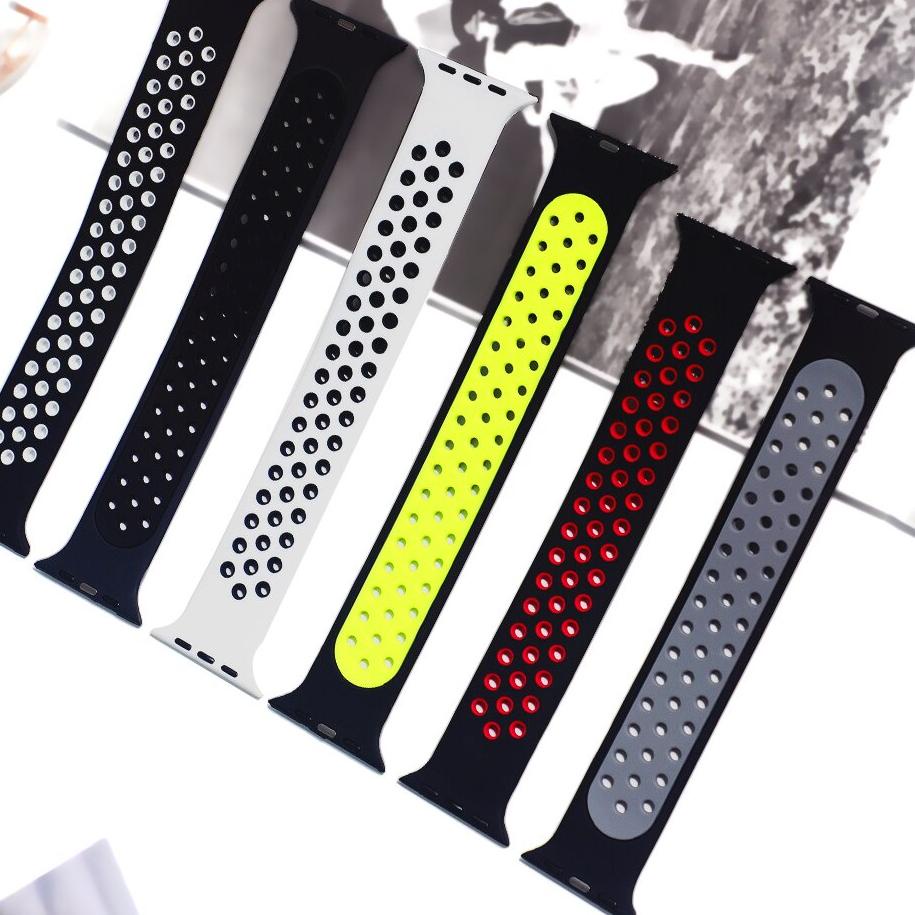 Big Sale jam tangan pintar Strap iwatch Nike Sports Rainbow Strap 38MM 40MM 42MM 44MM Silicone strap