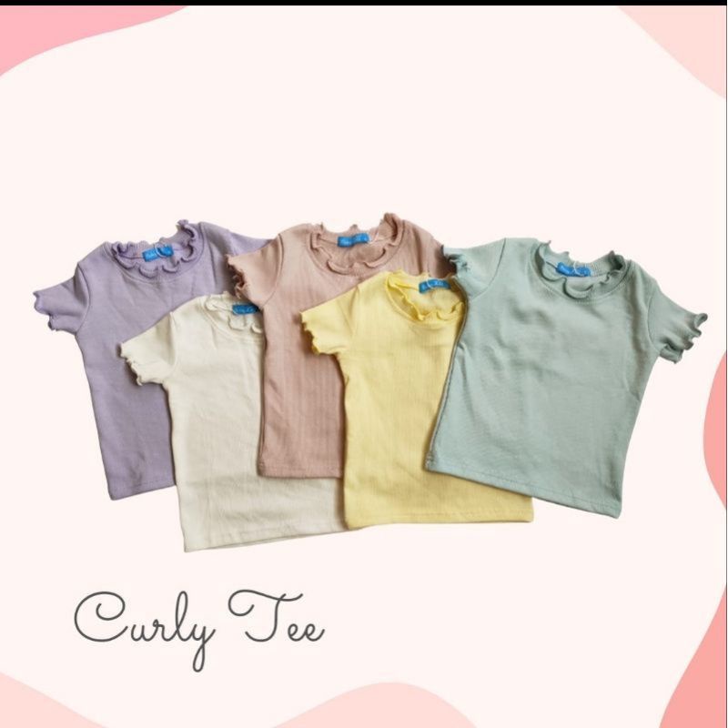 Baju Anak Perempuan Lengan Pendek KRIWIL Ruffle Knit Tee Rib | Baju Anak Perempuan Bahan Knit Rib