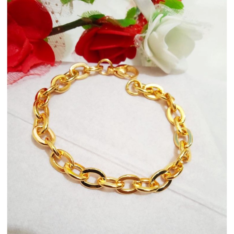 Gelang tangan rantai xuping wanita berlapis uk17cm