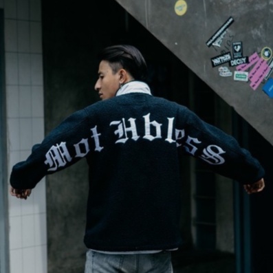 Mothbless Sherpa Jacket Bulu Djbret Viral Black Original Distro