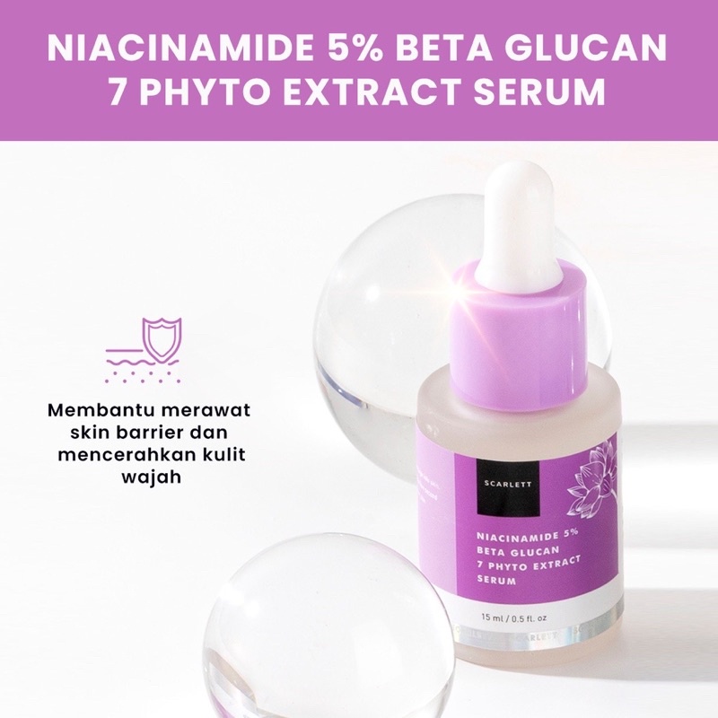 Scarlett Whitening Niacinamide 5% Beta Glucan 7 Phyto Extract Serum / Skin Smoothing Retinol Serum