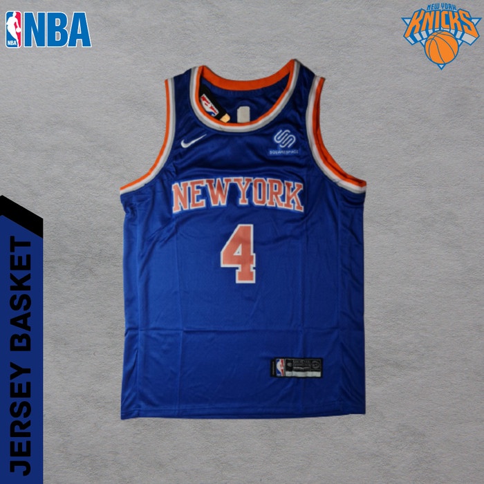Jersey Basket Swingman NBA New York Knicks Biru Derrick Rose #4