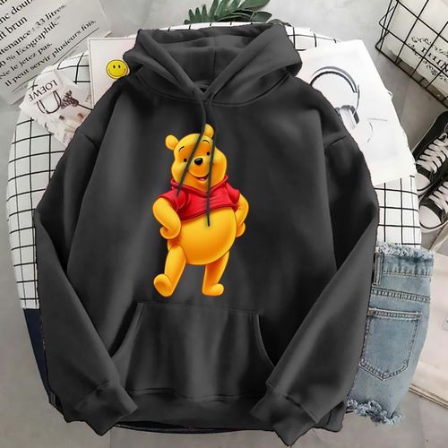 Hoodie Winnie The Pooh Wanita - Jaket Hoodie Jumper - Bahan Fleece