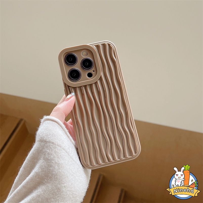 Wave stripe Phone Case Casing Compatible For iPhone 14 13 12 11 Pro Max SE 2020 Xr X XS Max iPhone 8 7 6s 6 Plus ins wind personality creative Solid color smooth soft case lens all-inclusive anti-fall soft silicone stain-resistant mobile phone case