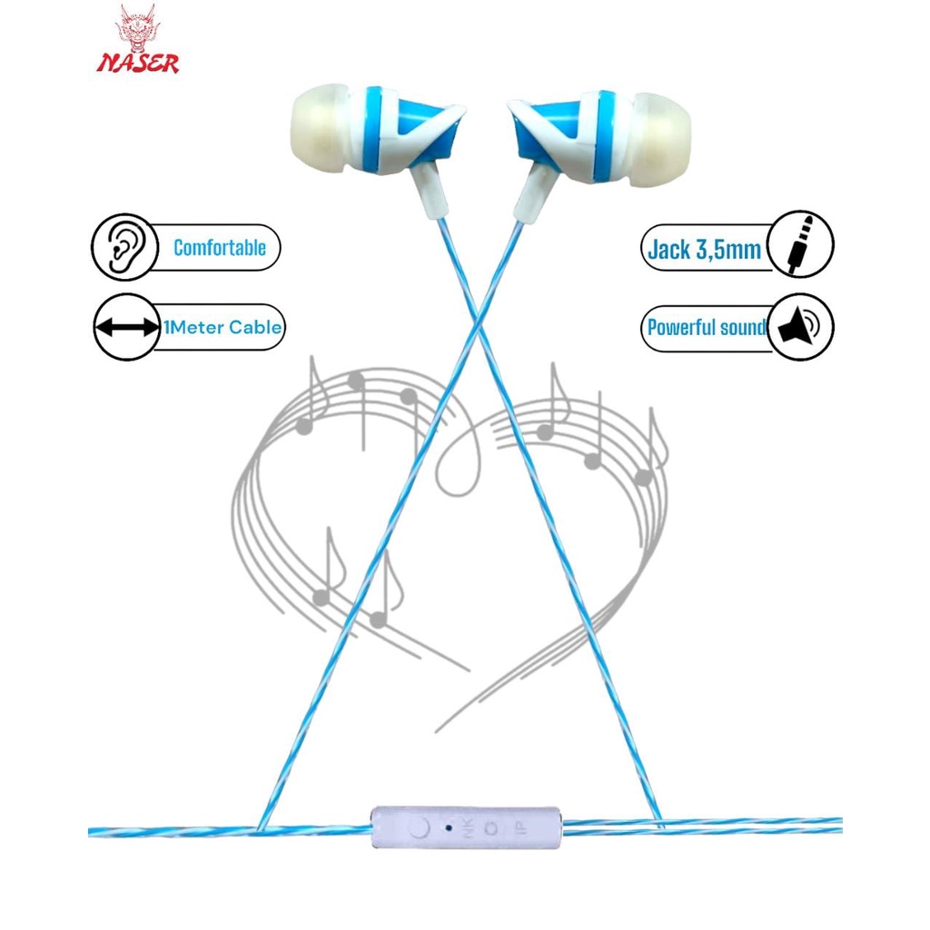 Handsfree NASER Boom Bass/Headset Boom Bass/Earphone Boom Bass-High Quality/PRODUK ORIGINAL