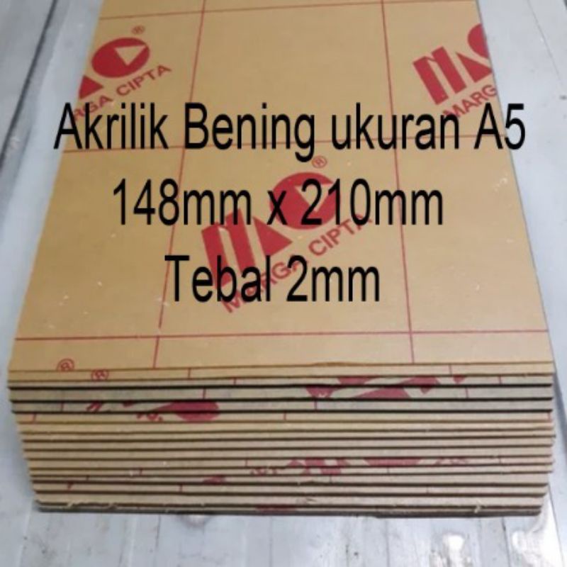 Akrilik Acrylic Lembaran A5 2 mm Bening 14,8 x 21 cm - Akrilik Potong - Akrilik Lembaran