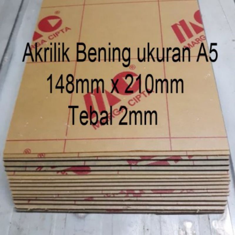 

Akrilik Acrylic Lembaran A5 2 mm Bening 14,8 x 21 cm - Akrilik Potong - Akrilik Lembaran