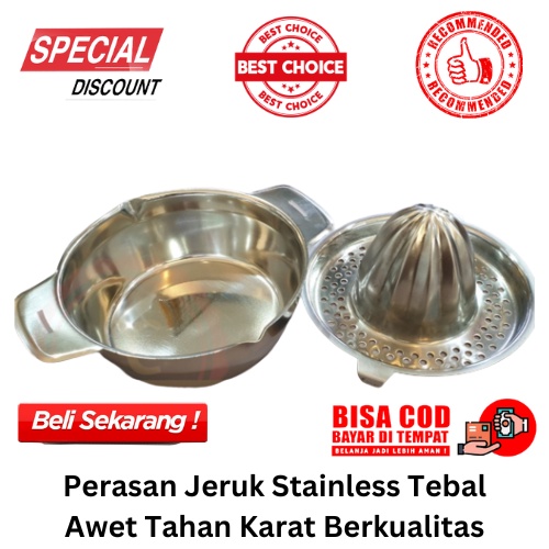 [BISA COD] PROMO Perasan Jeruk Stainless Tebal Awet Tahan Karat Berkualitas Press Jeruk Press Lemon Pemeras Jeruk Alat Peras Press Jus Penyaring Murah