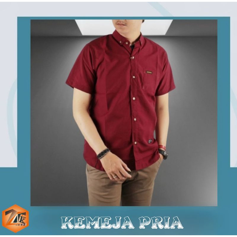 (BISA COD) Kemeja Polos pria Katun Kerja Kantor Formal Lengan Pendek Pria / kemejapria/kemejakerjaoriginal