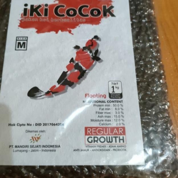 pakan ikan koi iki cocok high protein isi 1kg size m - M