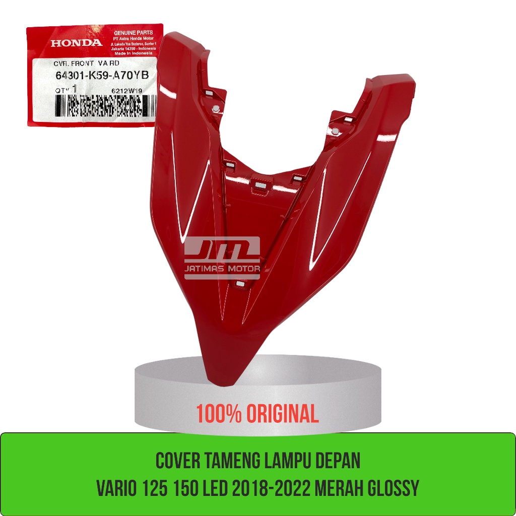 Cover tameng lampu depan vario 125 150 LED 2018-2022 merah glossy 64301-K59-A70YB